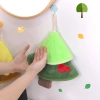 Cartoon cute little tree double-layer coral fleece hand towels, Kanglewu hanging thickened absorbent hand towels wholesale details Picture